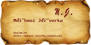 Méhesi Jávorka névjegykártya
